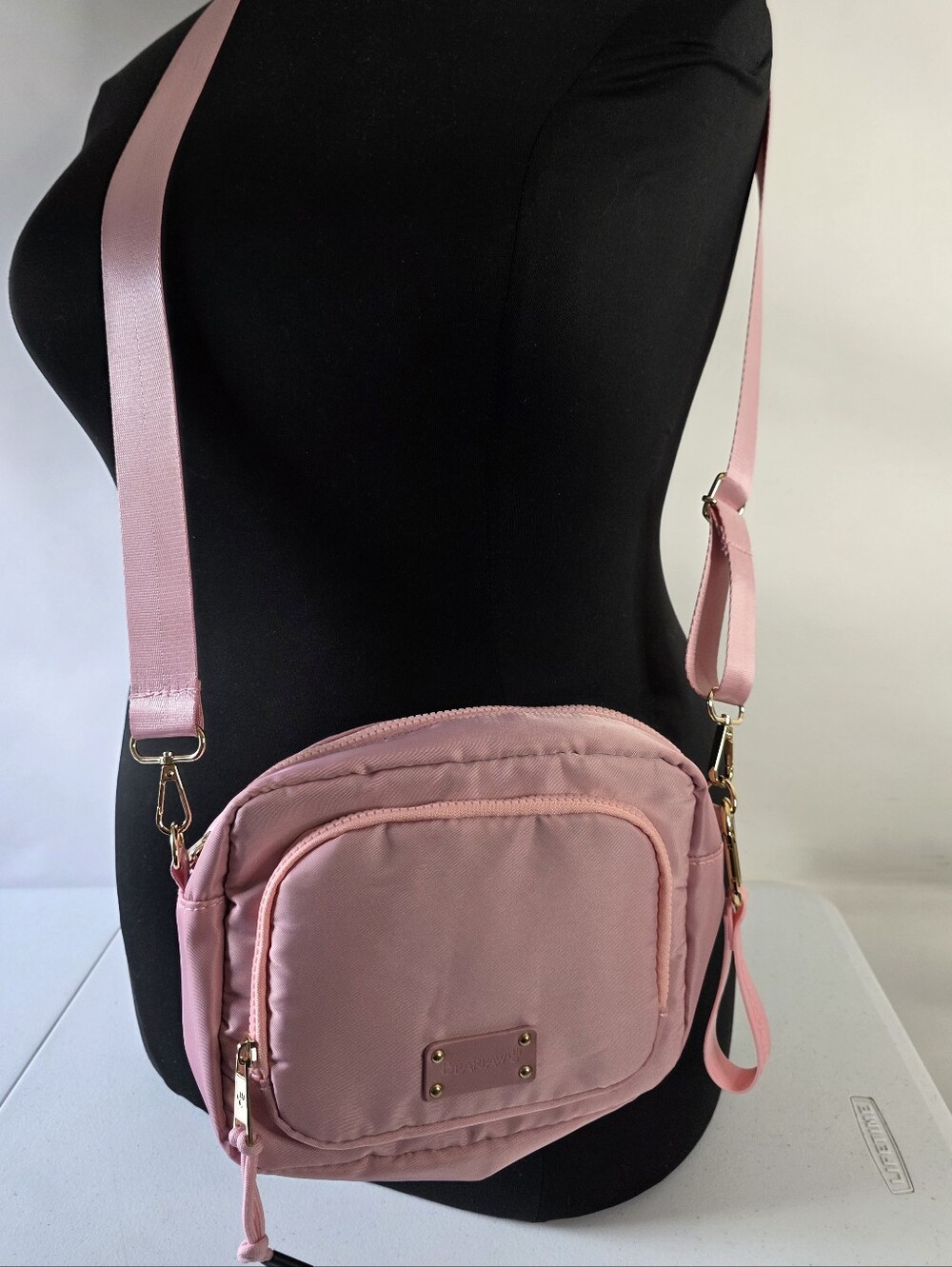 Pink Crossbody Bag Nylon Blend Small Casual Purse Coquette Adjustable Strap